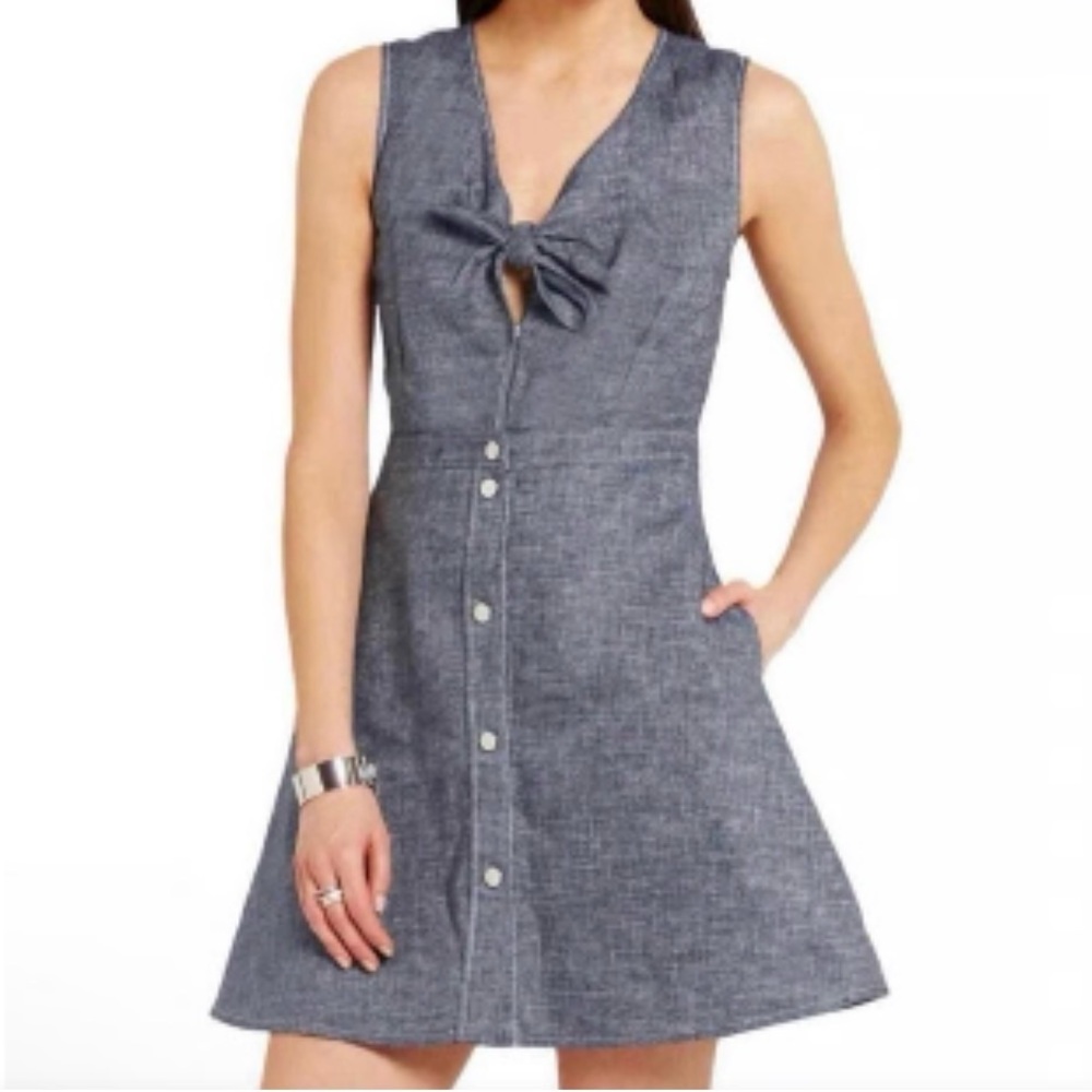Maje Ruben linen chambray dress